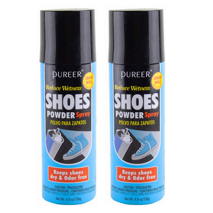 2 Shoe Odor Eliminator Spray Deodorizing Powder Absorb Sweat Fresh Sneaker 4.8oz