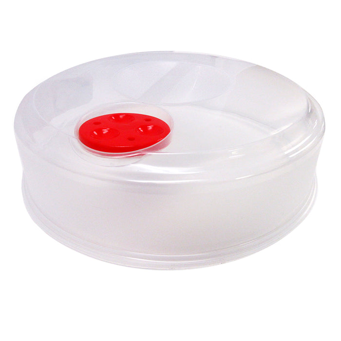2 Pc Microwave Splatter Cover Large Plate Clear Steam Vent Lid 10.5" Food Dish