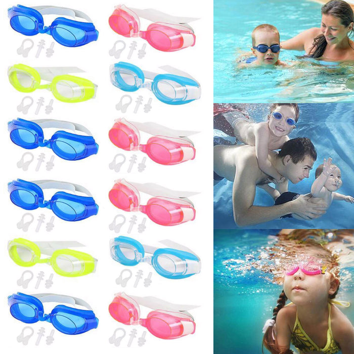 12 Lot Swim Goggles Junior Kids Adult Swimming Sports No Leak Adjustable Strap