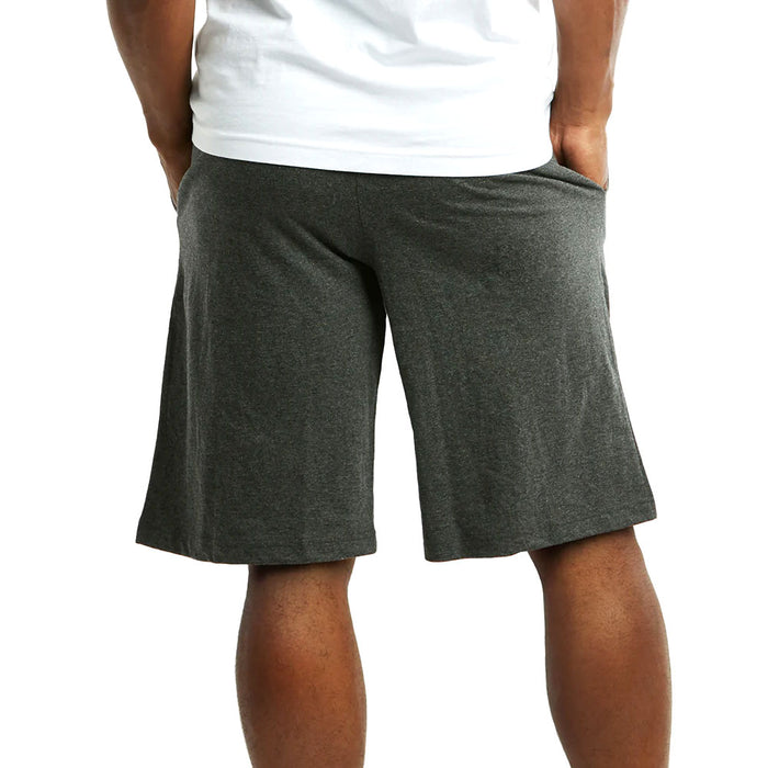 2 Pk Men's Drawstring Shorts 100% Cotton Knitted Pajama Pocket Casual Gym Grey M