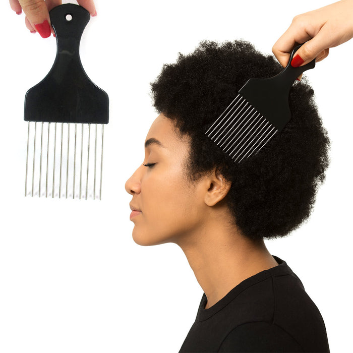 4 Packs Afro Comb Metal Pick Braid Hairdressing Detangle Wig Hair Styling Tool