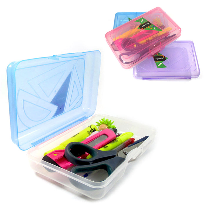 1 Multi use Utility Box Large Capacity Art Pencil Box Lid Snap Office Organizer
