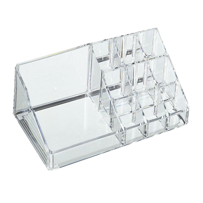 2 Clear Acrylic 10 Compartment Nail Polish Holder Organizer Makeup Oils Storage