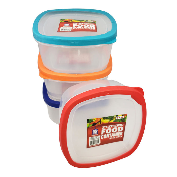 2 Pack Food Storage Container W/ Lids 60oz Large Refrigerator Plastic Reusable