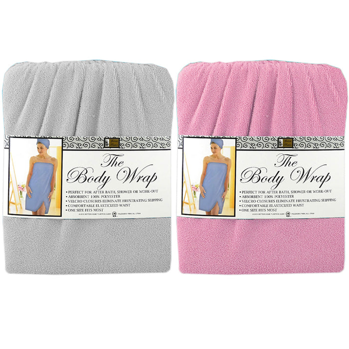 1 Womens Towel Wrap Bathrobe Spa Towels Bath Robe Adjustable Closure Gym Shower