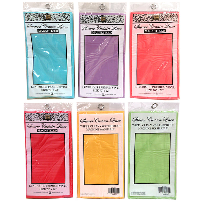 Magnetic Shower Curtain Waterproof Bathroom Liner 100% Vinyl Heavy Duty 70x72