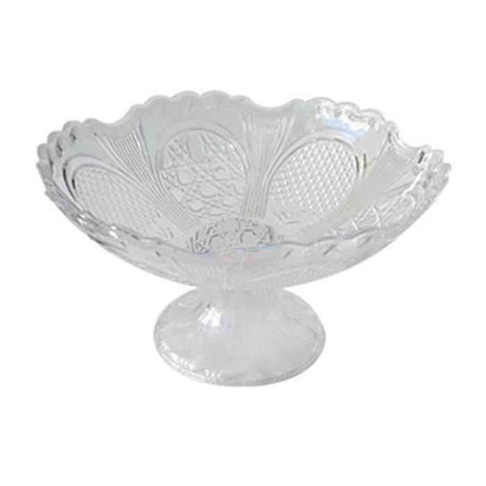 1 Pc Crystal Bowl Footed Fruit Stand Candy Dish Table Decoration Plastic Clear