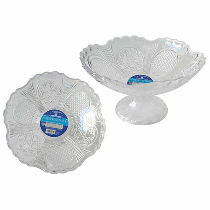 1 Pc Crystal Bowl Footed Fruit Stand Candy Dish Table Decoration Plastic Clear
