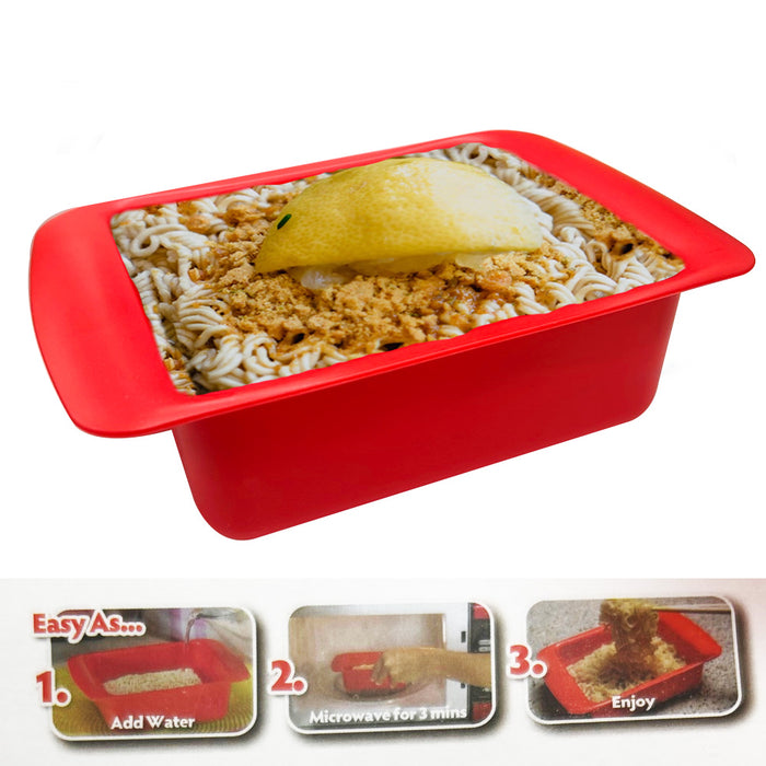 Rapid Ramen Cooker Microwavable Cookware Instant BPA Free Noodle Dishwasher Red