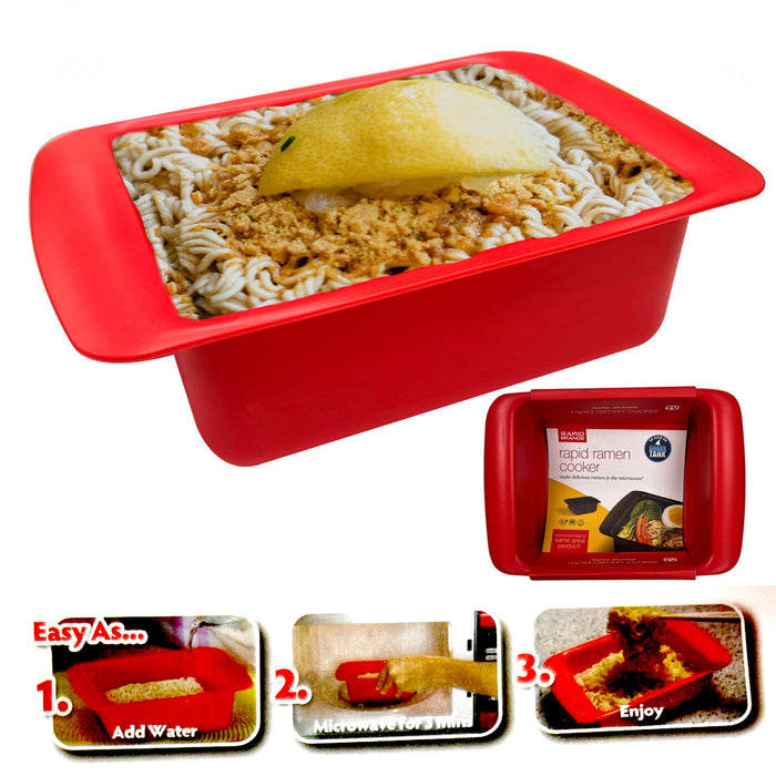 Rapid Ramen Cooker Microwavable Cookware Instant BPA Free Noodle Dishwasher Red