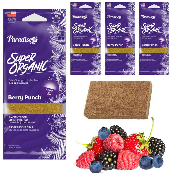 4 Pc Berry Punch Scented Car Auto Home Deodorizer Air Freshener Block Under Seat