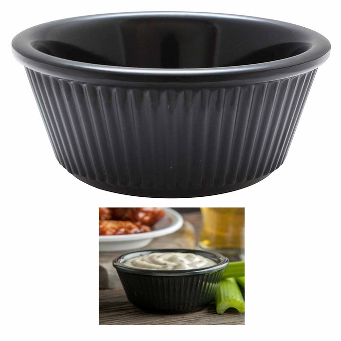 6 Melamine Ramekins Mini Bowls Souffle Dish Saucer Dessert Cups Plastic BPA Free