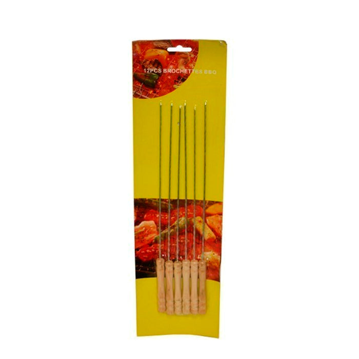 6 PC Kabob Skewers Stainless Steel BBQ Barbecue Skewer Reusable Grilling Sticks