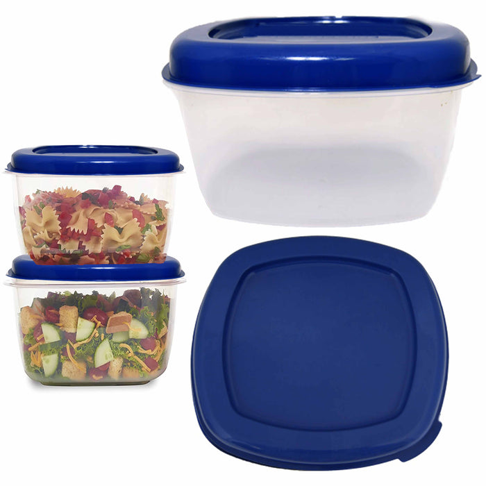 4 Pc Refrigerator Food Storage Large Container 5L Microwaveable Plastic W/ Lids