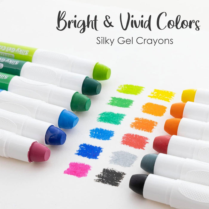 24 Pc Art Supply Jumo Silky Gel Crayons Non Toxic Coloring Washable Watercolor