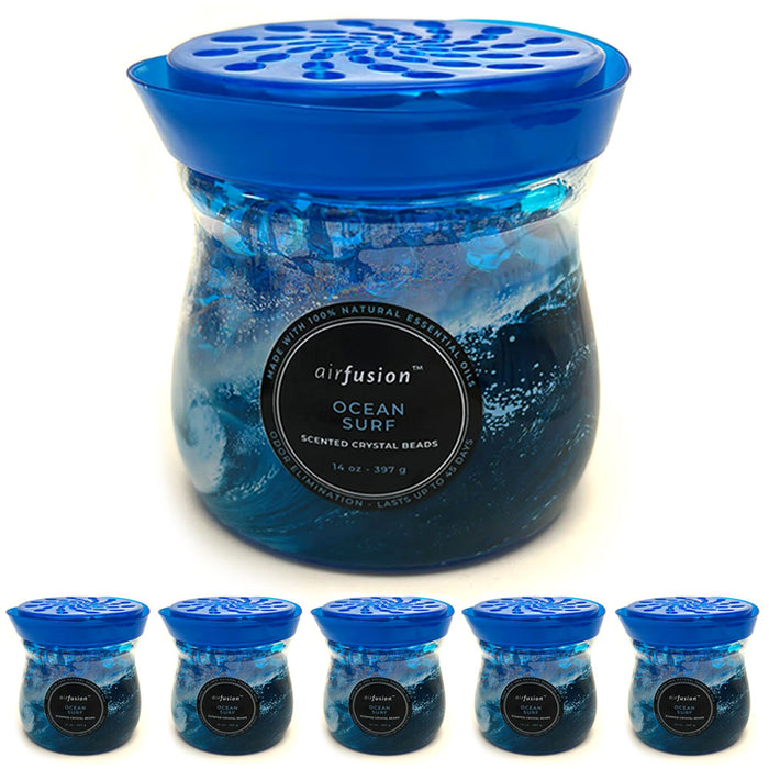 6 Ocean Surf Scent Home Deodorizer Air Freshener Gel Beads Odor Eliminator 14oz