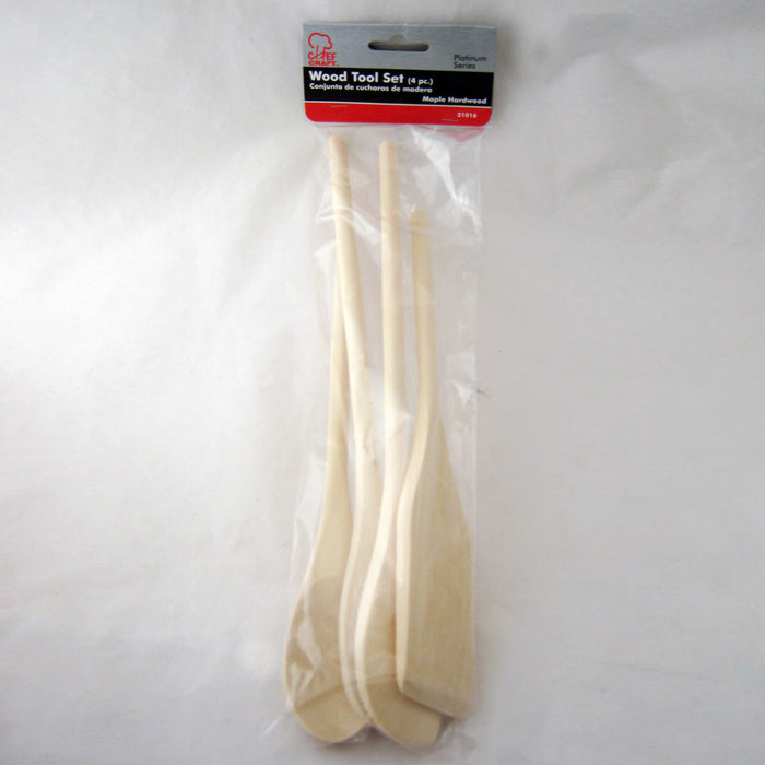 Wooden Spoons Cooking 4-Piece Wood Spatula Spoon Nonstick Kitchen Utensil Set