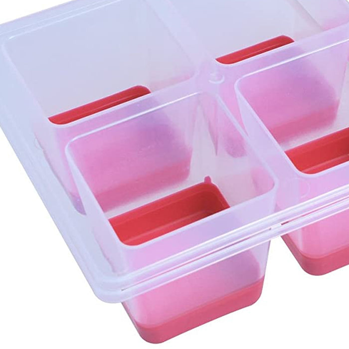 2 Jumbo Silicone Ice Cube Tray Whiskey Large Mold Red Party Bar Cocktails Drink