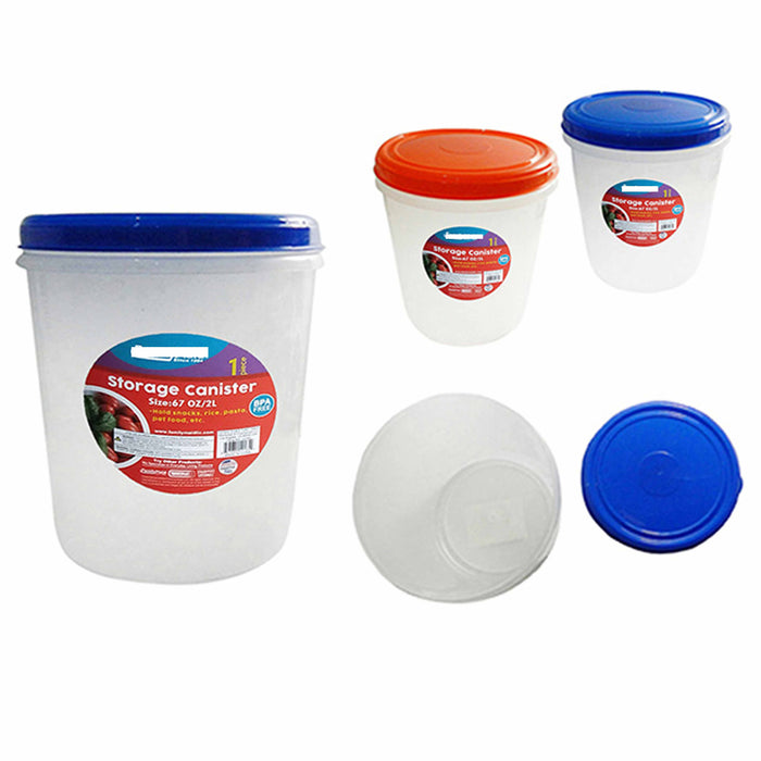 6 Food Storage Canister Jumbo Round Container 4.7L Jar Bucket BPA Free Plastic