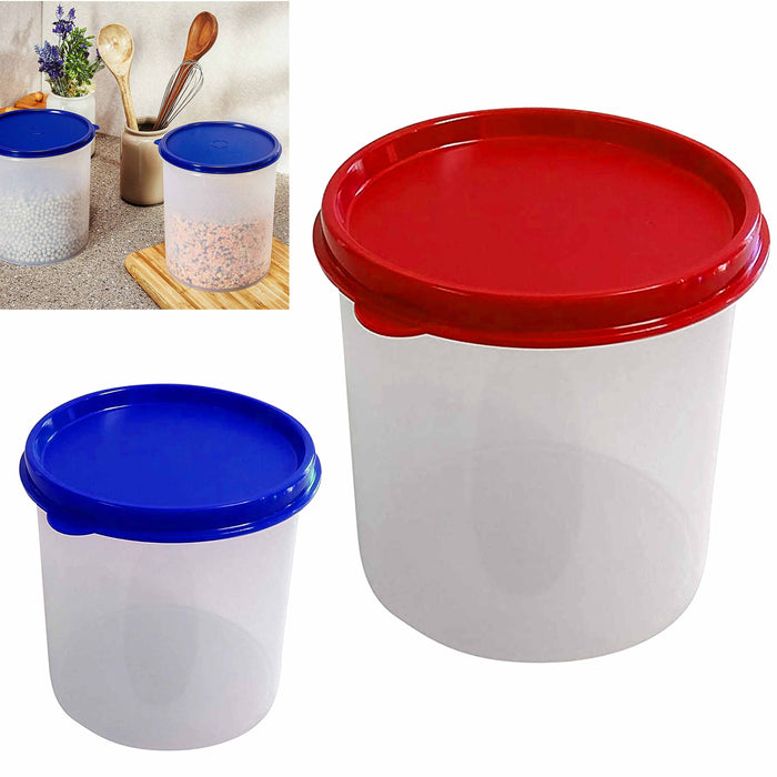 6 Food Storage Canister Jumbo Round Container 4.7L Jar Bucket BPA Free Plastic