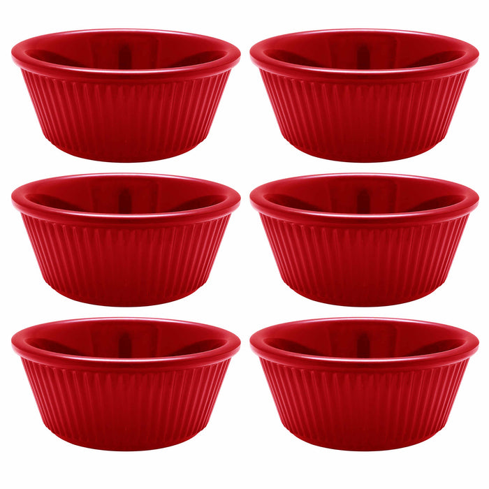 6 Melamine Ramekins Mini Bowls Souffle Dish Saucer Dessert Cups Plastic BPA Free