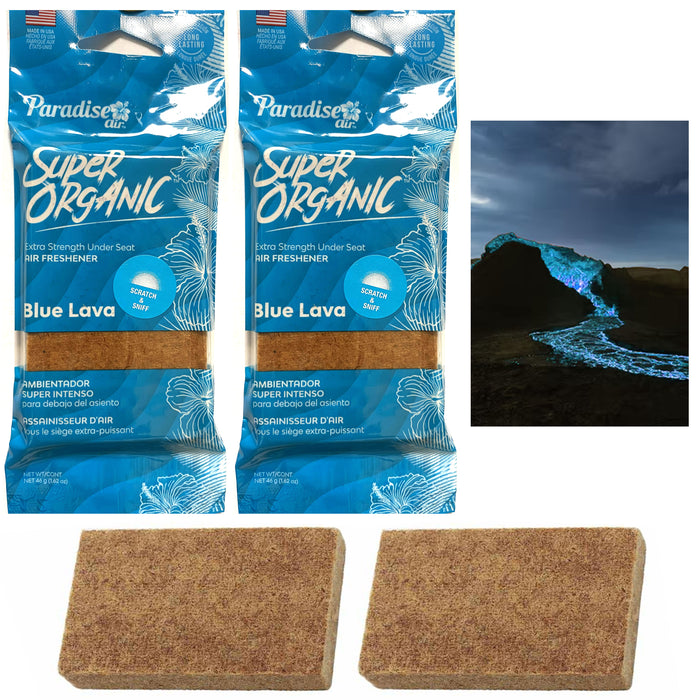 2 Blue Lava Scent Car Air Freshener Block Stone Under Seat Office Home Fragrance