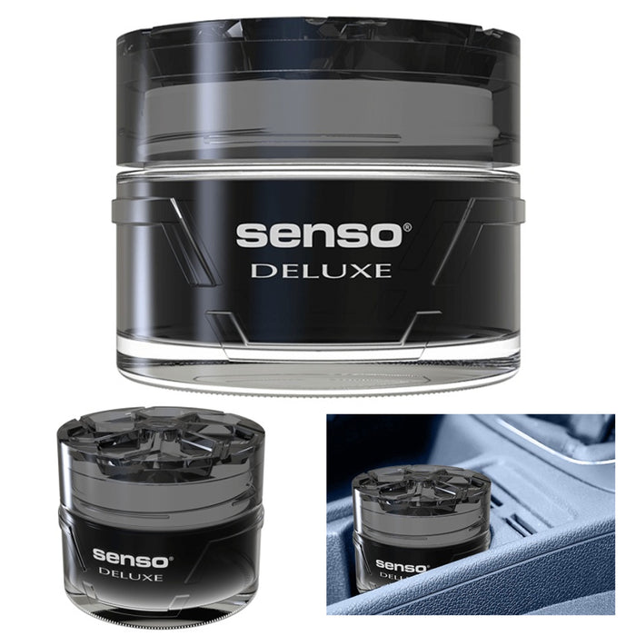 1 Deluxe Gel Black Scent Aroma Car Fragrance Odor Eliminator Air Freshener 50ml