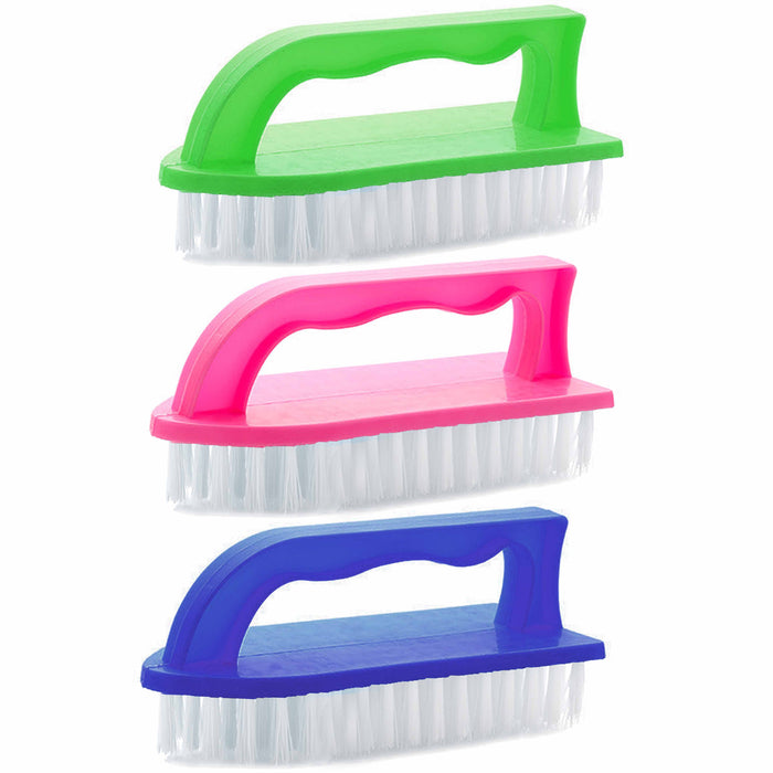 3 Pc Iron Handle Scrub Brush Scrubber All Purpose Floor Cleaning Wash Kitchen
