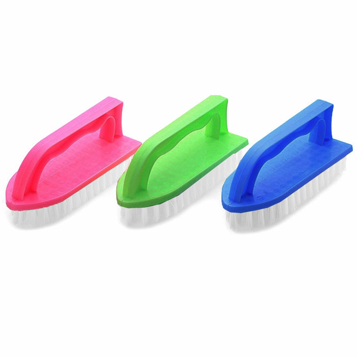 3 Pc Iron Handle Scrub Brush Scrubber All Purpose Floor Cleaning Wash Kitchen