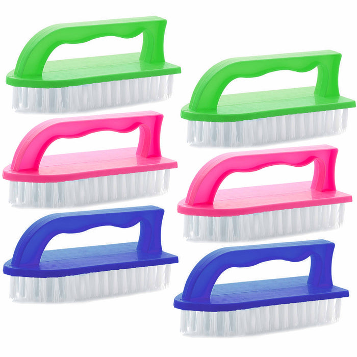 6 Pc Scrub Brush Hand Held Iron Handle Scrubber Multipurpose Cleaning Kitchen