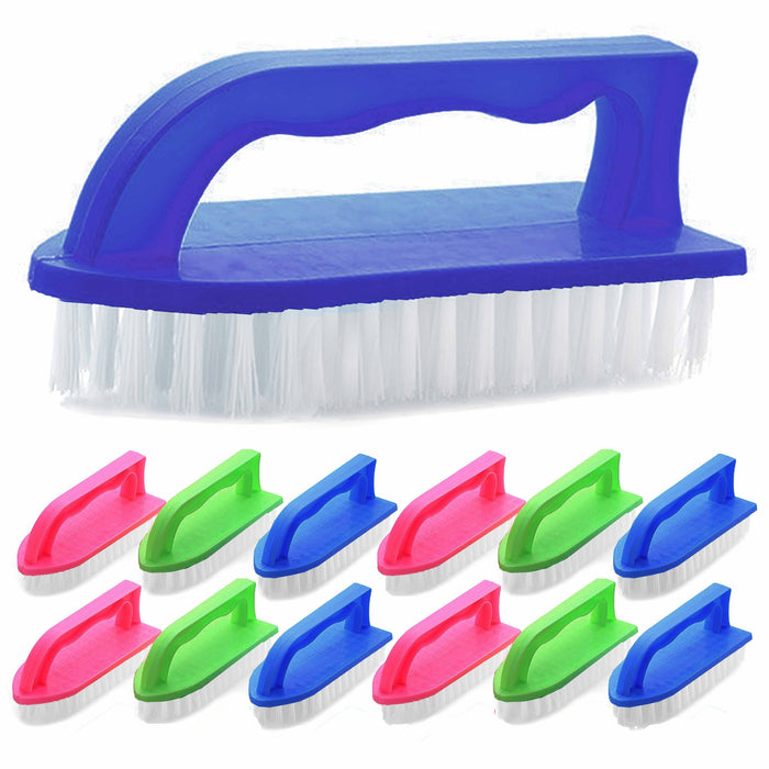 12 Lot Cleaning Brush Set Floor Hand Scrubbing Brushes Kitchen Bathroom Scrubber