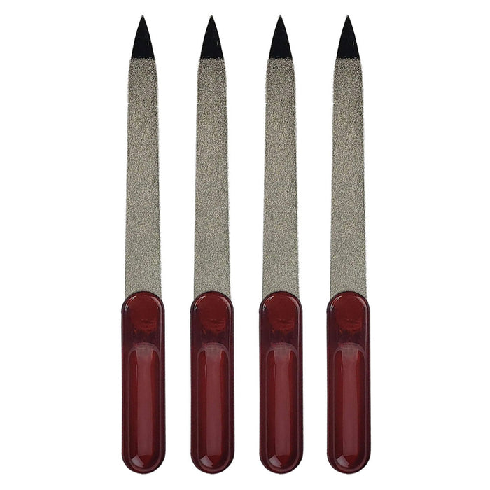 4 Pc Stainless Steel Sapphire Double Sided Nail Files Diamond Manicure Pedicure