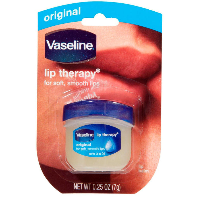 2pc Vaseline Original Therapy Lip Balm Gloss Glowing 0.25 Oz Petroleum Mini Jars