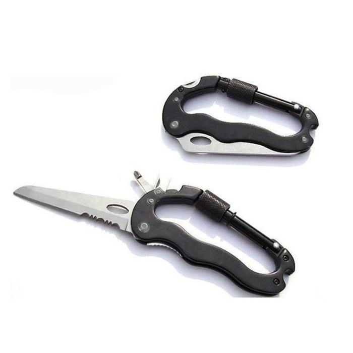 Multi Function Hiking Rock Climbing Survival Gear Screwgate Carabiner Knife New