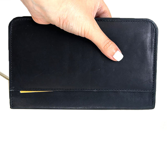 Genuine Leather Business Cards ID Credit Card Holder 60 Slot Book Case Organizer