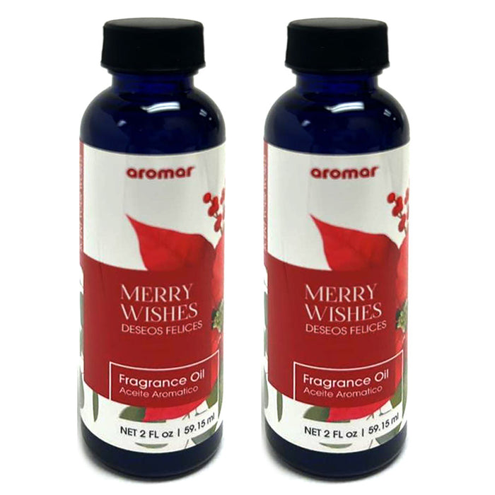 2 Aromatherapy Merry Wishes Fragrance Oil Christmas Holiday Diffuser Burner 2oz