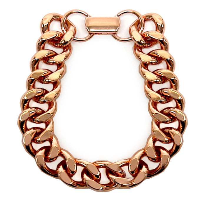 1 Pc Pure Copper Chunky Cuban Link Chain Bracelet 7.5" Solid Statement Jewelry
