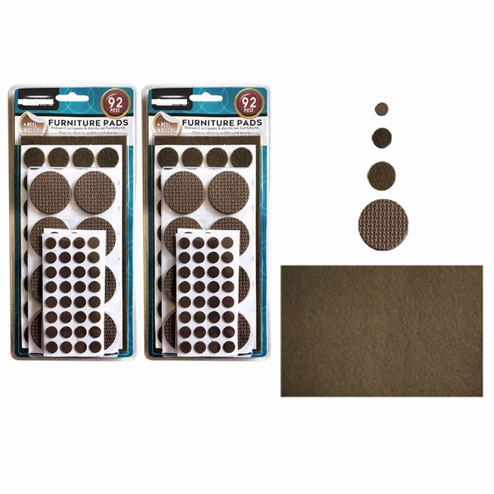 184 Brown Adhesive Backed Felt Pads Dots Button Furniture Slide Floor Protection