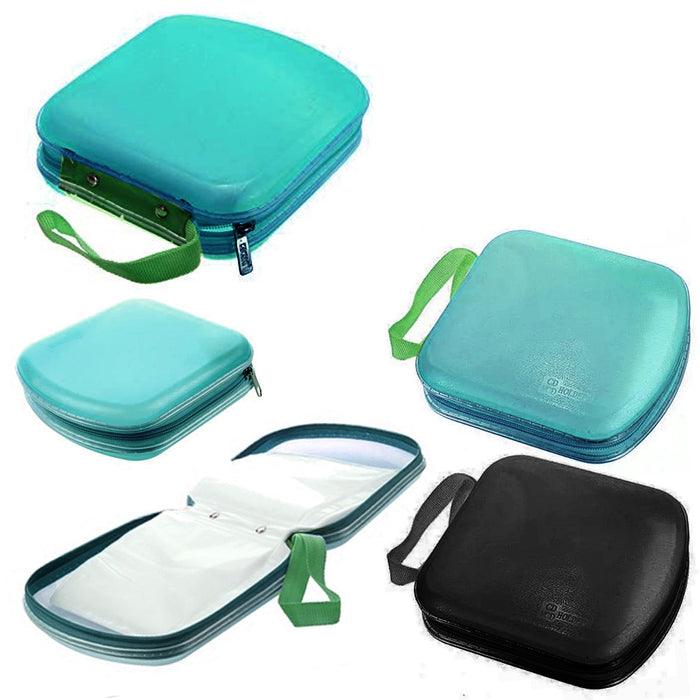 2PK CD Case 24 Capacity Hard DVD Case Portable Zipper Protective CD Case Holder