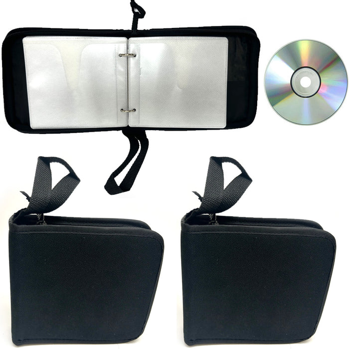 2Pack 24 Disc CD DVD Storage Case Bag Organizer Holder Wallet Album Media Video