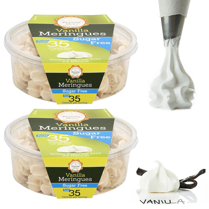 2 Boxes Vanilla Meringues Cookies Gluten Fat and Sugar Free Snacks Kosher Sweets