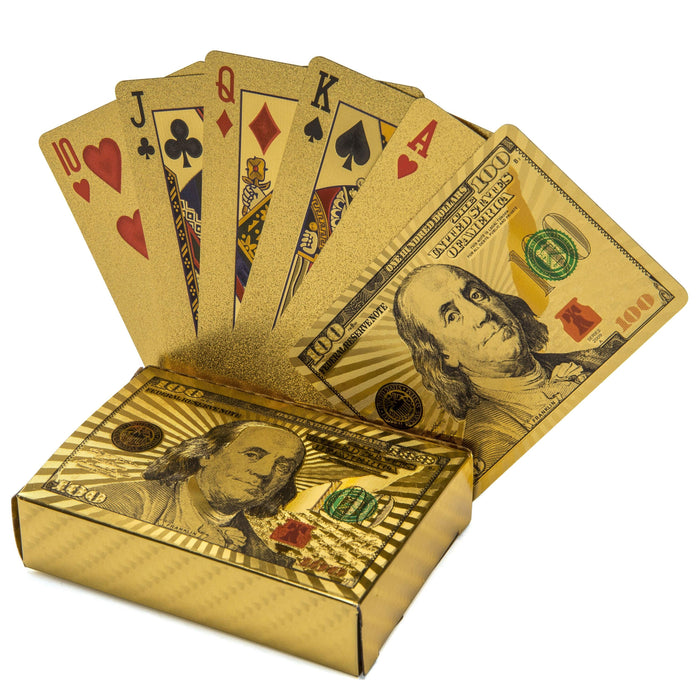 1 Standard Gold Foil Plated Style Poker Deck Waterproof Plastic Playing Cards