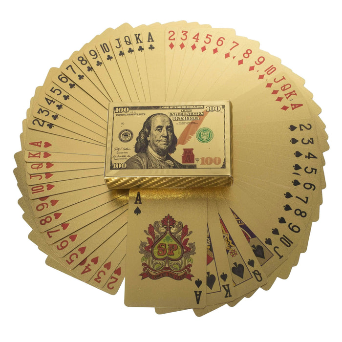 Playing Cards 24k Gold Foil Plated Card Deck Poker Spades US Dollar High Quality