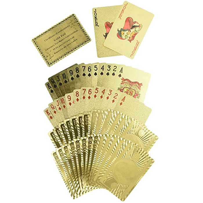1 Standard Gold Foil Plated Style Poker Deck Waterproof Plastic Playing Cards