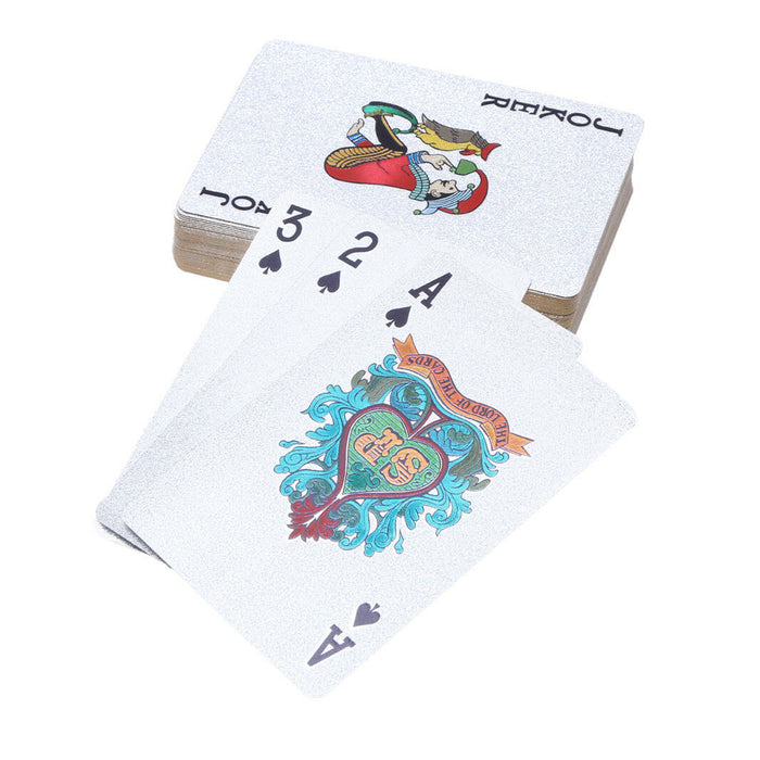 2 Decks Gold and Silver Foil Plated Poker Plastic Playing Cards Waterproof Gift