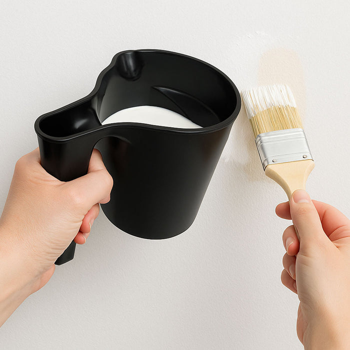 2 Plastic Mixing Cup Container Paint Brush Holder Touch Ups Trim Work Hold 17oz