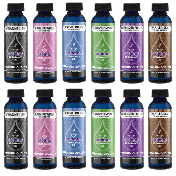 12 Bulk Assorted Strong Scents Aromatherapy Fragrance Oil Air Diffuser Aroma 2oz