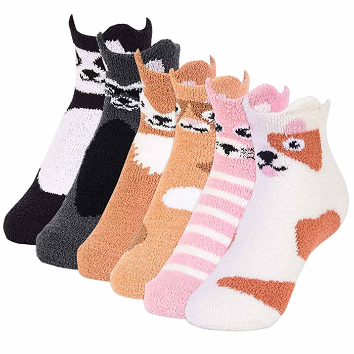 12 Women Non Slip Grip Socks Cute Pilates Slippers Footies Yoga Ankle Crew 9-11