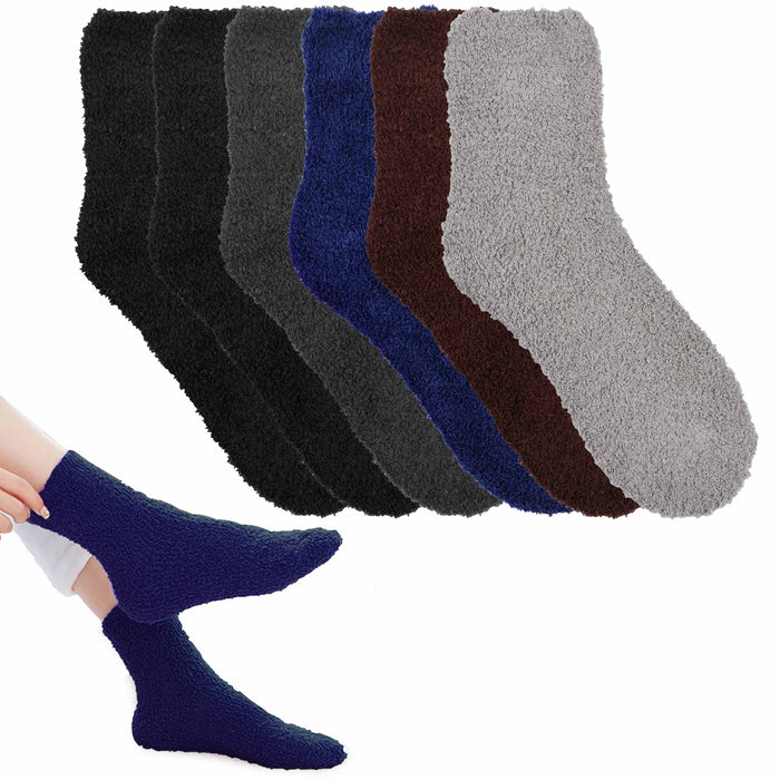 3 Pairs Fuzzy Socks Women's Men's Soft Cozy Plush Winter Warm Slipper Size 9-11