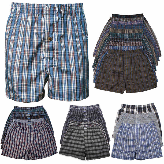 3 Boys Comfort Soft Waistband Boxer Shorts Cotton Boxers Underwear Plaid Size M